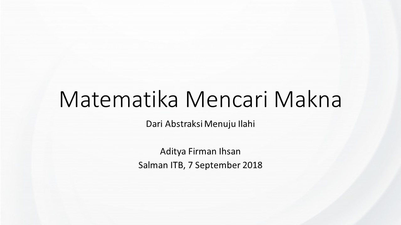 Matematika Mencari Makna